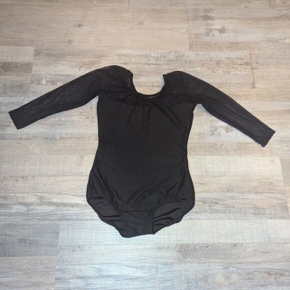 Just Dance Customs * Black Mesh Leotard * Child Medium - Picture 2 of 8